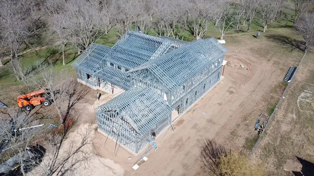 Residential metal stud framing installation in Texas by Trinity Construction